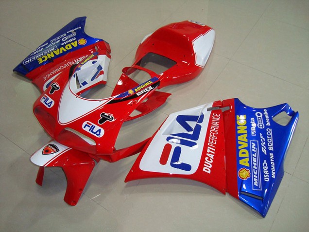 1993-2005 Red Blue Fila Ducati 748 Motorbike Fairing UK 1993-2005 Red Blue Fila Ducati 748 Motorbike Fairing UK