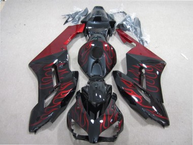 2004-2005 Black Red Flame Honda CBR1000RR Bike Fairings UK