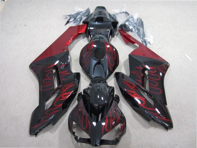 2004-2005 Black Red Flame Honda CBR1000RR Bike Fairings UK