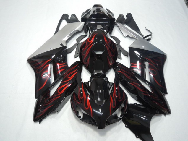 2004-2005 Black Red Flame Honda CBR1000RR Motorbike Fairing UK