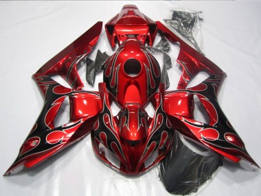 2006-2007 Red Black Flame Honda CBR1000RR Replacement Motorcycle Fairings UK