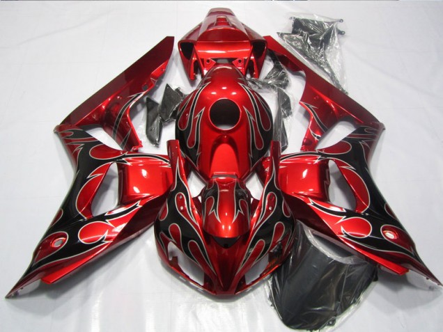 2006-2007 Red Black Flame Honda CBR1000RR Replacement Motorcycle Fairings UK
