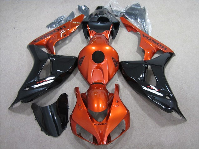 2006-2007 Black Orange Honda CBR1000RR Motorcycle Fairings Kit UK