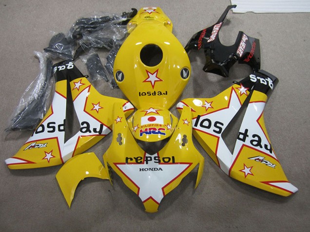 2008-2011 Yellow Repsol HRC Honda CBR1000RR Replacement Motorcycle Fairings UK 2008-2011 Yellow Repsol HRC Honda CBR1000RR Replacement Motorcycle Fairings UK