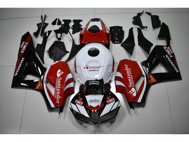 2012-2016 Black White Red Santander Honda CBR1000RR Moto Fairings UK 2012-2016 Black White Red Santander Honda CBR1000RR Moto Fairings UK