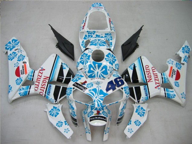 2005-2006 White Blue Nastro Azzurro 46 Honda CBR600RR Motorcycle Fairing Kit UK 2005-2006 White Blue Nastro Azzurro 46 Honda CBR600RR Motorcycle Fairing Kit UK
