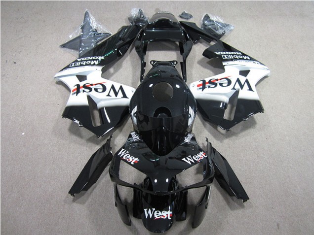 2005-2006 Black White West Honda CBR600RR Bike Fairing UK 2005-2006 Black White West Honda CBR600RR Bike Fairing UK