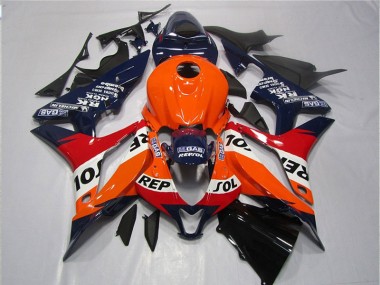 2007-2008 Orange Blue Black Repsol Honda CBR600RR Motorcycle Fairings UK