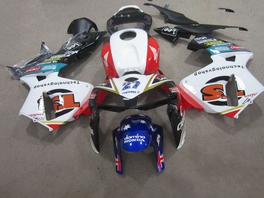 2007-2008 White Red Blue Honda CBR600RR Motorcycle Fairings Kit UK