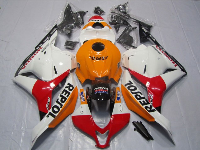 2009-2012 White Orange Black Repsol Honda CBR600RR Motorcycle Fairing Kit UK