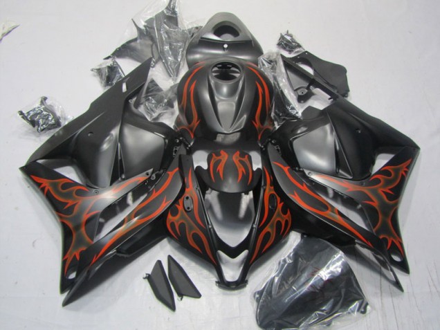 2009-2012 Black Red Flame Honda CBR600RR Motorcycle Replacement Fairings UK