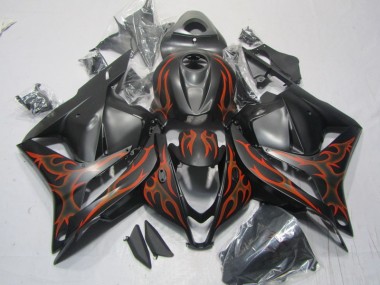 2009-2012 Black Orange Flame Honda CBR600RR Motorcylce Fairings UK