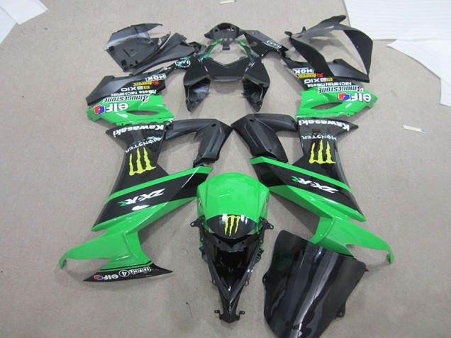 2008-2010 Black Green Monster Kawasaki ZX10R Bike Fairing Kit UK 2008-2010 Black Green Monster Kawasaki ZX10R Bike Fairing Kit UK