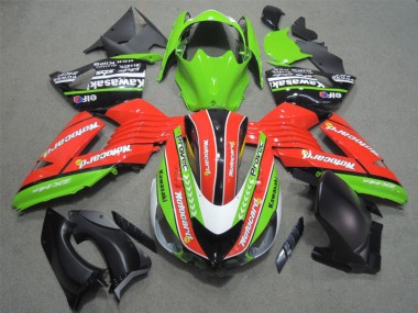 2006-2011 Red Green Motocard Kawasaki ZX14R ZZR1400 Bike Fairing UK