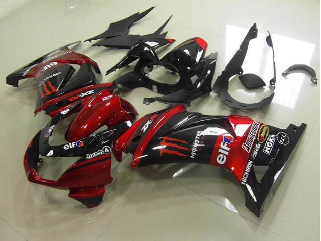 2008-2012 Black Red Monster Kawasaki ZX250R Motorcycle Fairing UK 2008-2012 Black Red Monster Kawasaki ZX250R Motorcycle Fairing UK