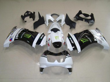 2008-2012 Black White Monster Kawasaki ZX250R Motorbike Fairing UK