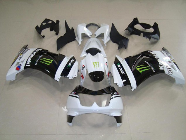 2008-2012 Black White Monster Kawasaki ZX250R Motorbike Fairing UK