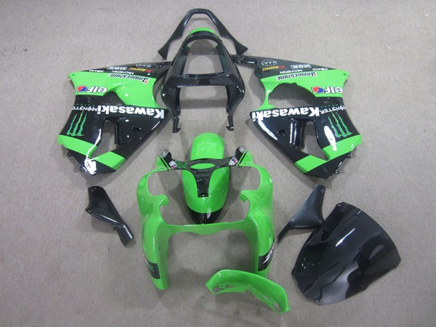 2000-2002 Black Green Monster Kawasaki ZX6R Motor Fairings UK 2000-2002 Black Green Monster Kawasaki ZX6R Motor Fairings UK