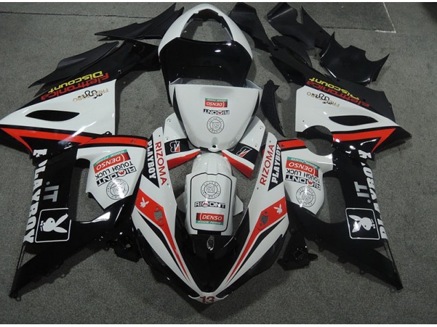 2005-2006 White Black Rizoma Playboy Kawasaki ZX6R Motor Fairings UK 2005-2006 White Black Rizoma Playboy Kawasaki ZX6R Motor Fairings UK