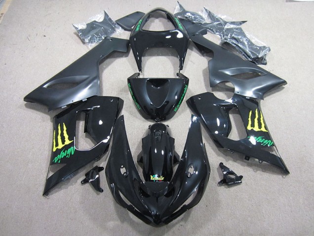 2005-2006 Black Green Ninja Kawasaki ZX6R Motorcycle Fairing Kits UK 2005-2006 Black Green Ninja Kawasaki ZX6R Motorcycle Fairing Kits UK