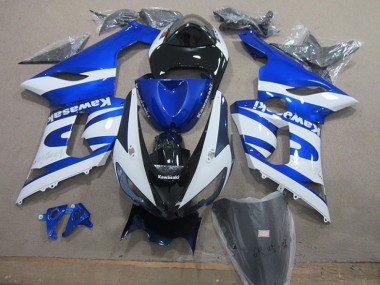 2005-2006 Blue White Kawasaki ZX6R Replacement Motorcycle Fairings UK