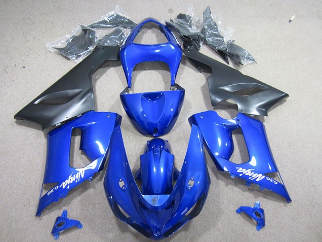 2005-2006 Blue White Ninja 636 Kawasaki ZX6R Motorcyle Fairings UK 2005-2006 Blue White Ninja 636 Kawasaki ZX6R Motorcyle Fairings UK
