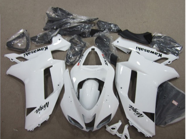 2007-2008 White Kawasaki ZX6R Bike Fairings UK 2007-2008 White Kawasaki ZX6R Bike Fairings UK