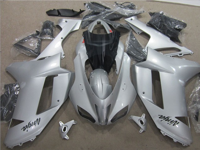 2007-2008 Silver Kawasaki ZX6R Bike Fairing UK 2007-2008 Silver Kawasaki ZX6R Bike Fairing UK