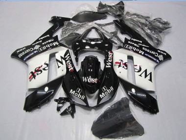 2007-2008 Black West Mobil Kawasaki ZX6R Motorcycle Bodywork UK