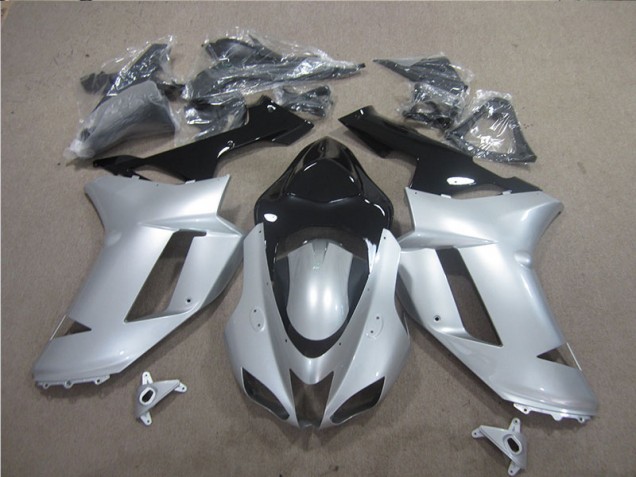 2007-2008 Silver Black Kawasaki ZX6R Motor Fairings UK