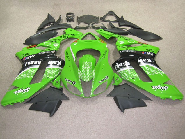 2007-2008 Green Touch 4 Kawasaki ZX6R Motorcycle Fairing Kits UK 2007-2008 Green Touch 4 Kawasaki ZX6R Motorcycle Fairing Kits UK