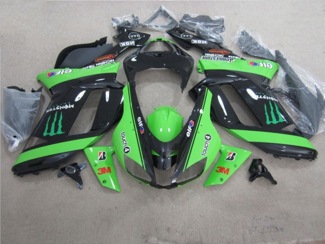 2007-2008 Green Black 3M Monster Kawasaki ZX6R Motorbike Fairing UK