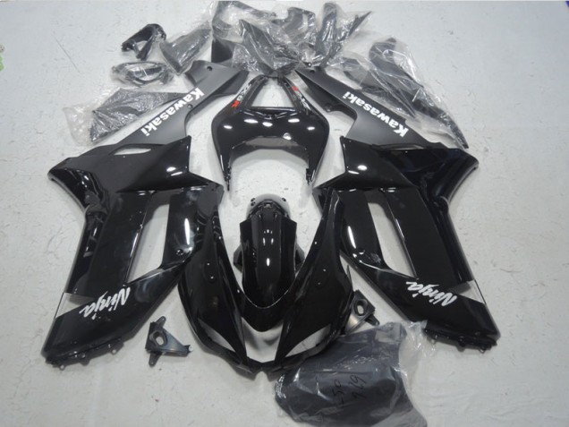 2007-2008 Black White Ninja Kawasaki ZX6R Bike Fairings UK 2007-2008 Black White Ninja Kawasaki ZX6R Bike Fairings UK