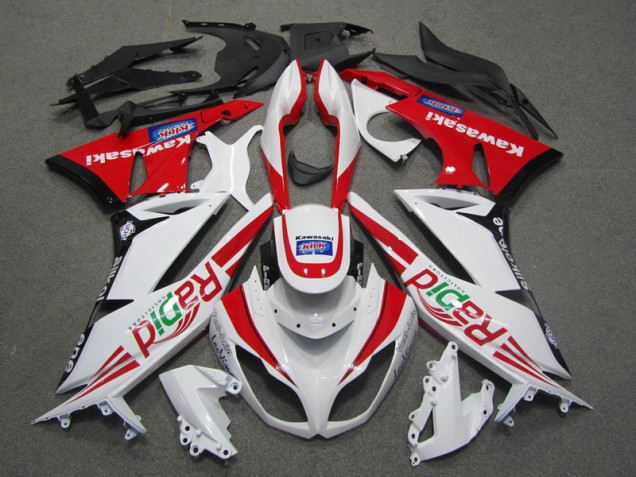 2009-2012 White Red Rapid Kawasaki ZX6R Motorcycle Fairing UK 2009-2012 White Red Rapid Kawasaki ZX6R Motorcycle Fairing UK