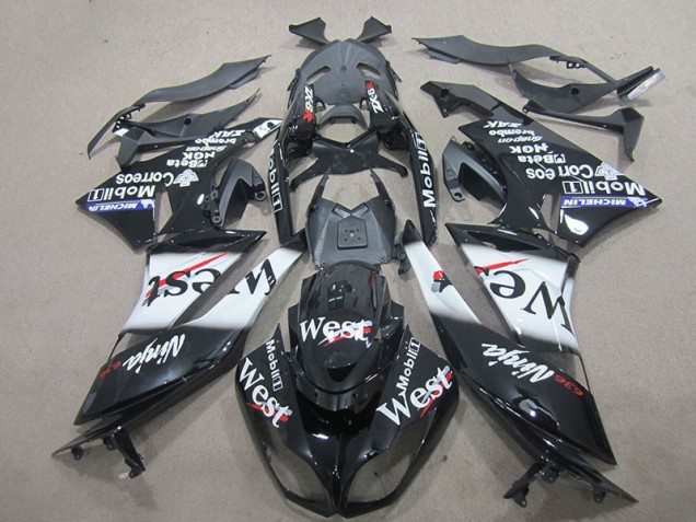 2009-2012 Black West Kawasaki ZX6R Motorcycle Fairing Kits UK 2009-2012 Black West Kawasaki ZX6R Motorcycle Fairing Kits UK