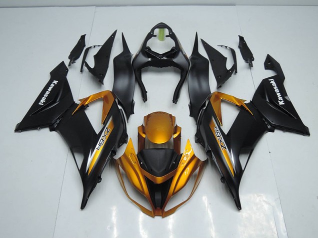2013-2018 Black Gold Kawasaki ZX6R Motor Bike Fairings UK 2013-2018 Black Gold Kawasaki ZX6R Motor Bike Fairings UK