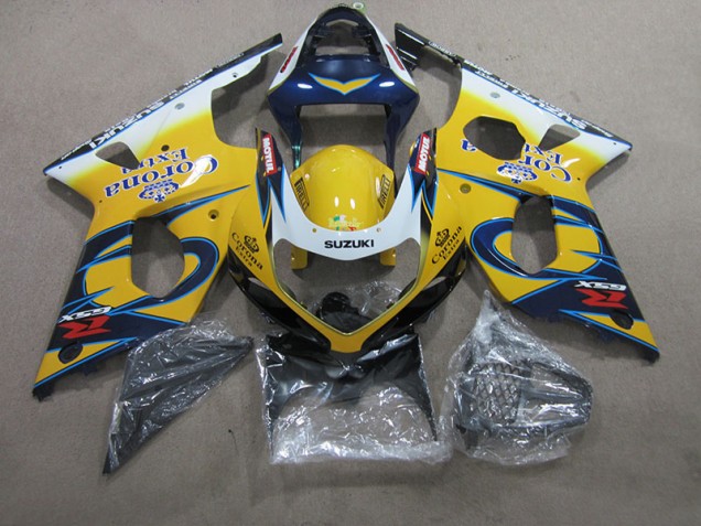 2000-2002 Yellow Blue Corona Extra Suzuki GSXR1000 Motorcycle Fairings Kit UK