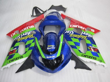 2001-2003 Blue Green Red Telefumia Movistar Suzuki GSXR600 Motorbike Fairing UK