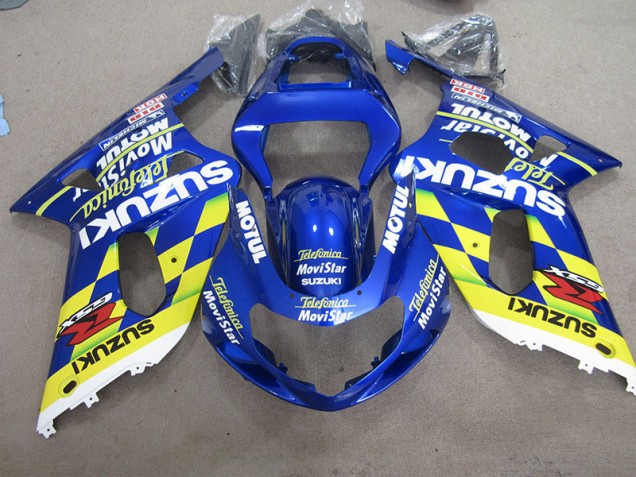 2001-2003 Blue Yellow Telefumia Movistar Suzuki GSXR600 Motor Bike Fairings UK 2001-2003 Blue Yellow Telefumia Movistar Suzuki GSXR600 Motor Bike Fairings UK