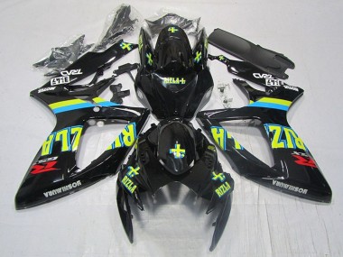 2006-2007 Black Yellow Rizla Suzuki GSXR600 Moto Fairings UK
