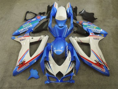 2008-2010 Blue White with Decals Suzuki GSXR600 Bike Fairing Kit UK