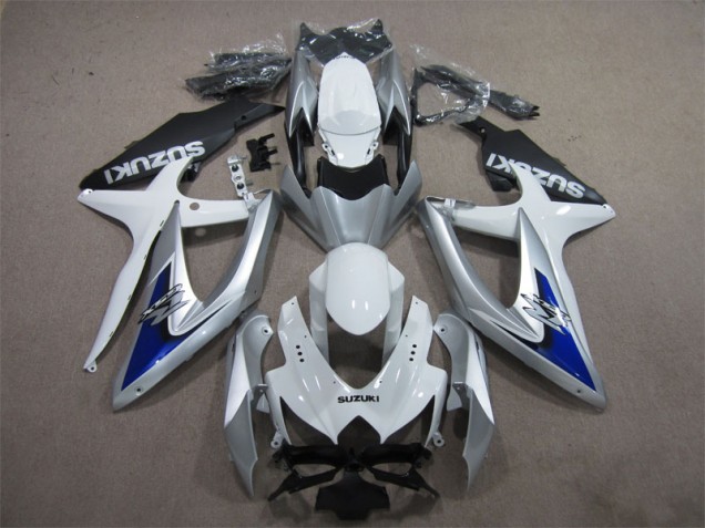 2008-2010 Silver Blue White Suzuki GSXR600 Motorcycle Fairings Kit UK 2008-2010 Silver Blue White Suzuki GSXR600 Motorcycle Fairings Kit UK