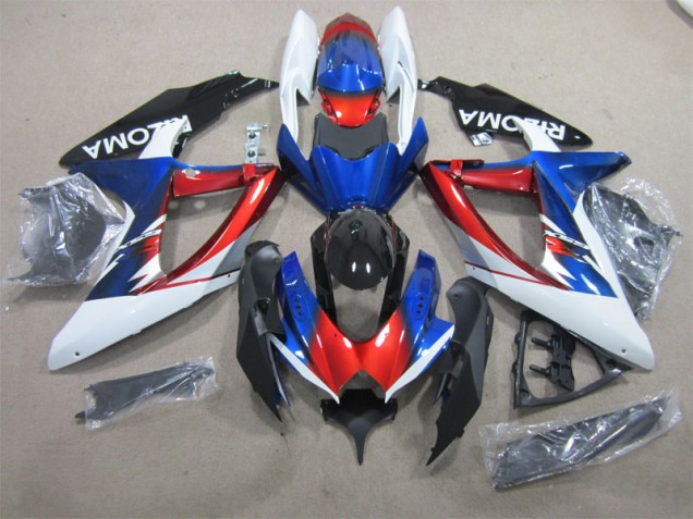 2008-2010 Blue Red White Suzuki GSXR600 Motorcycle Fairing UK 2008-2010 Blue Red White Suzuki GSXR600 Motorcycle Fairing UK