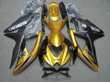 2008-2010 Black Gold Suzuki GSXR600 Motor Bike Fairings UK