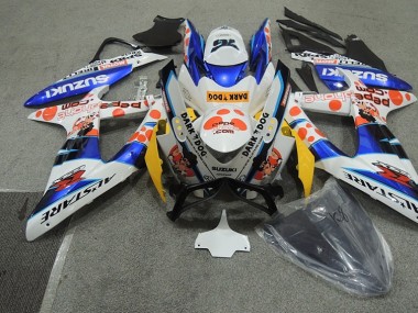 2008-2010 White Blue Dark Dog Suzuki GSXR600 Bike Fairings UK
