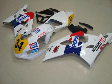 2004-2005 White Blue Pepsi 34 Suzuki GSXR750 Replacement Motorcycle Fairings UK
