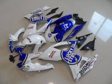 2006-2007 Blue White Lucky Strike Motul 34 Suzuki GSXR750 Motorcycle Fairing Kit UK