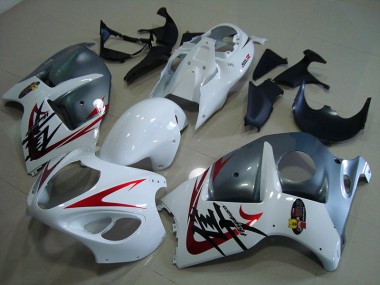 1996-2007 White Black Suzuki GSXR1300 Hayabusa Motorcycle Fairing Kit UK
