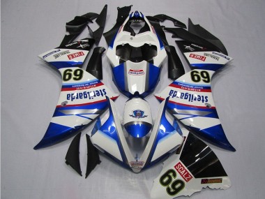 2009-2011 White Blue Sterilgarda SCALZ 69 Yamaha YZF R1 Motorcycle Replacement Fairings UK