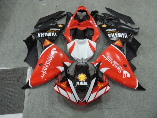 2009-2011 Black White Santander Red Yamaha YZF R1 Motorcycle Fairing Kits UK 2009-2011 Black White Santander Red Yamaha YZF R1 Motorcycle Fairing Kits UK